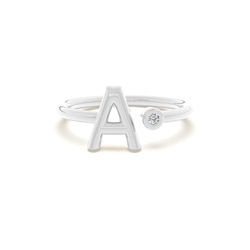 Initial Diamond Delicate Ring