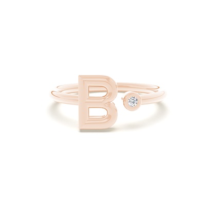 Initial Diamond Delicate Ring