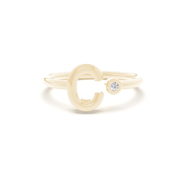Initial Diamond Delicate Ring