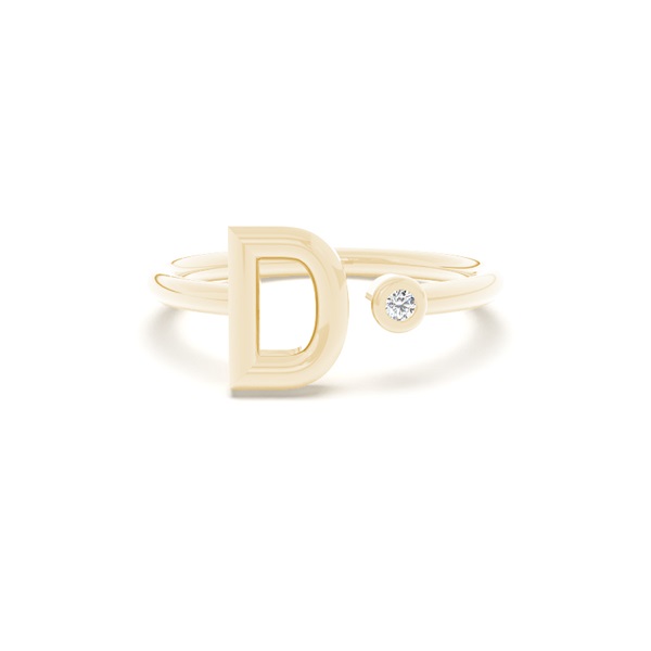 Initial Diamond Delicate Ring