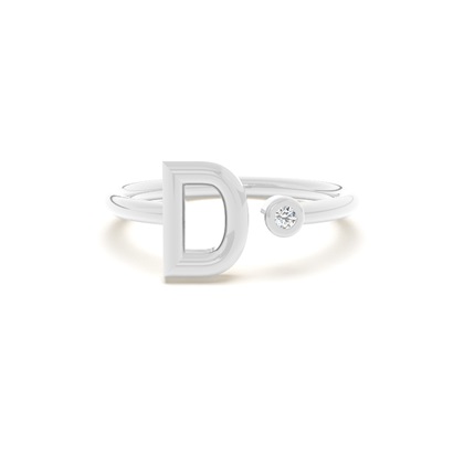 Platinum Initial Rings Diamond