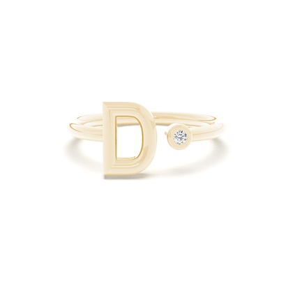 Initial Diamond Delicate Ring
