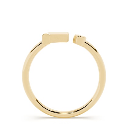 Yellow Gold Initial Rings Diamond
