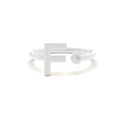 Initial Diamond Delicate Ring