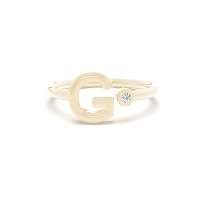 Initial Diamond Delicate Ring