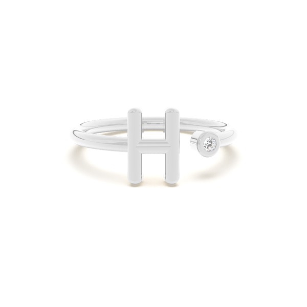 Initial Diamond Delicate Ring