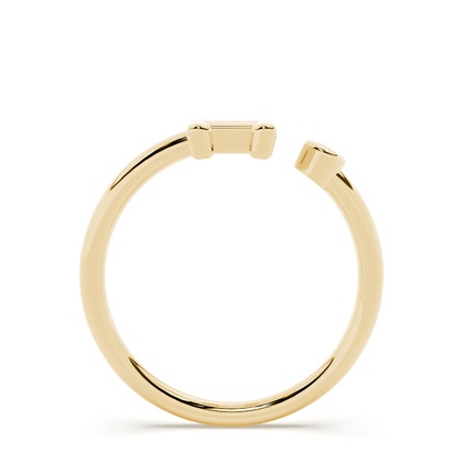 Yellow Gold Initial Rings Diamond