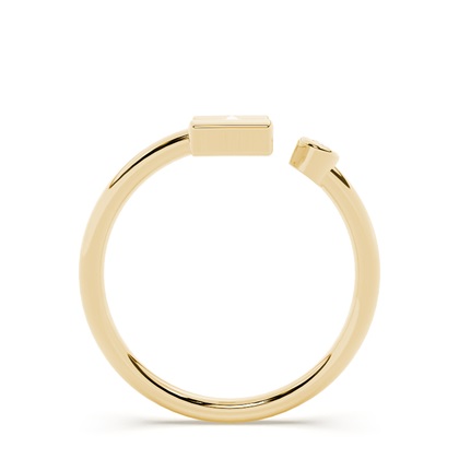 Yellow Gold Initial Rings Diamond