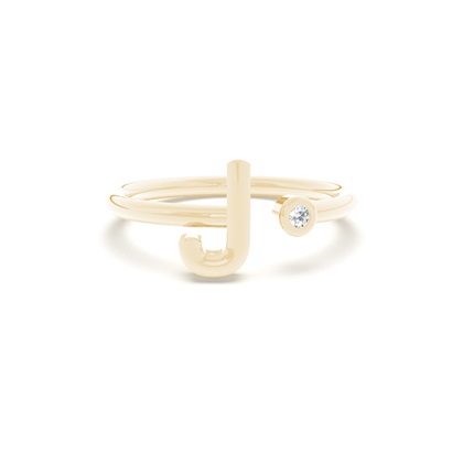 Initial Diamond Delicate Ring