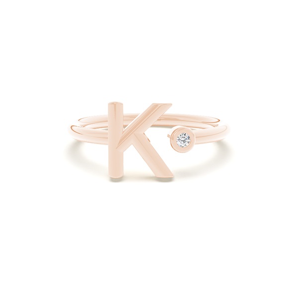 Initial Diamond Delicate Ring