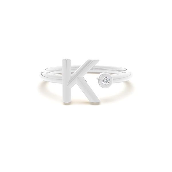 Initial Diamond Delicate Ring