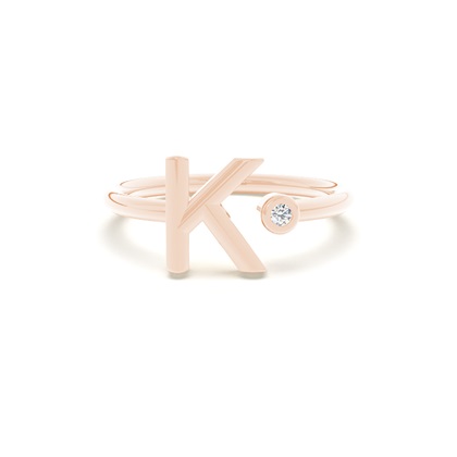 Initial Diamond Delicate Ring
