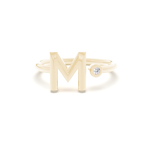 Initial Diamond Delicate Ring