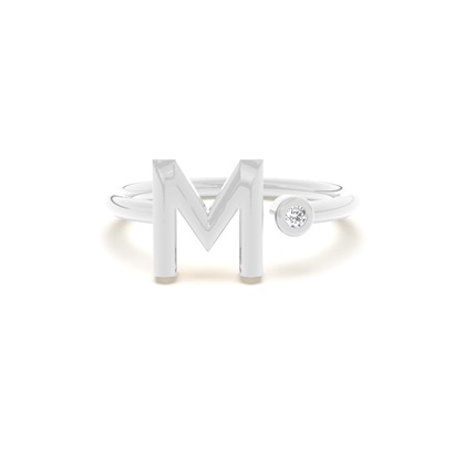 Initial Diamond Delicate Ring