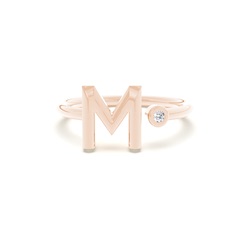Initial Diamond Delicate Ring