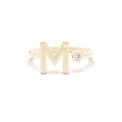 Initial Diamond Delicate Ring