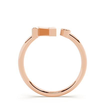 Rose Gold Initial Rings Diamond