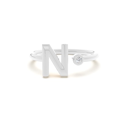 Platinum Initial Rings Diamond