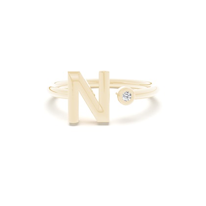 Initial Diamond Delicate Ring