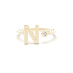 Initial Diamond Delicate Ring