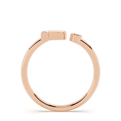 Rose Gold Initial Rings Diamond