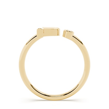 Yellow Gold Initial Rings Diamond