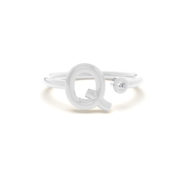 Initial Diamond Delicate Ring