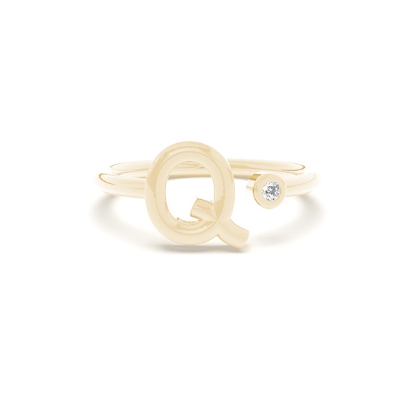 Initial Diamond Delicate Ring