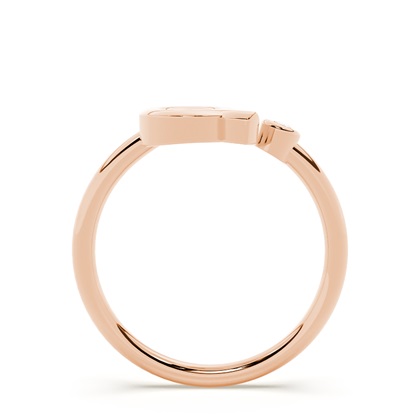Rose Gold Initial Rings Diamond