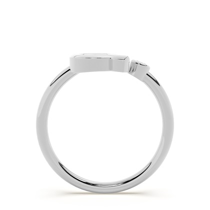 Silver Initial Rings Diamond