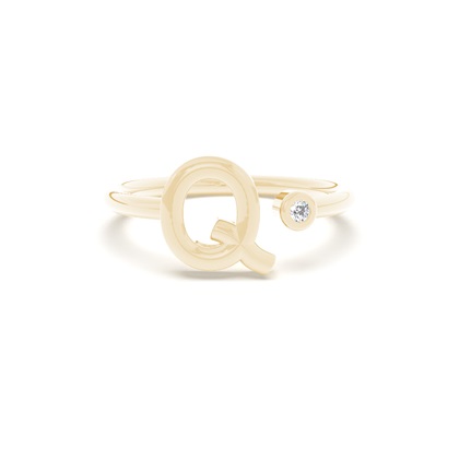 Initial Diamond Delicate Ring