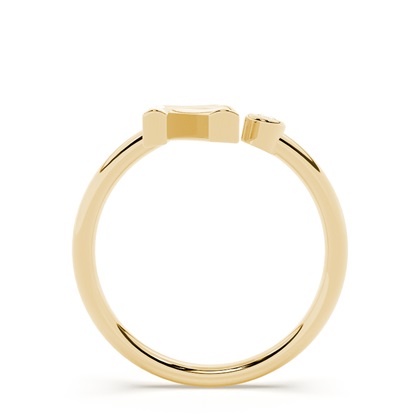 Yellow Gold Initial Rings Diamond