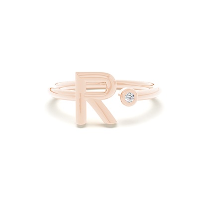 Initial Diamond Delicate Ring
