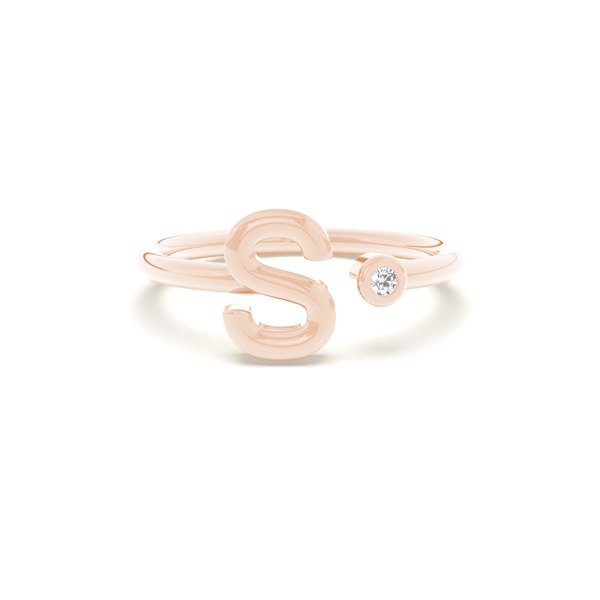 Initial Diamond Delicate Ring