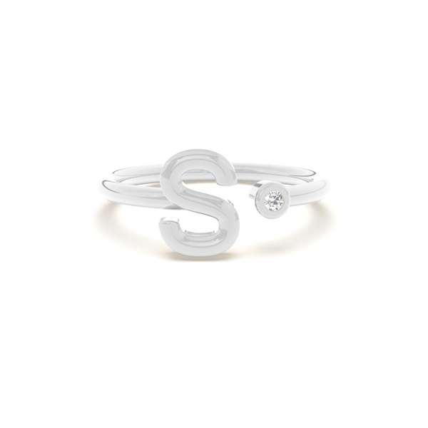 Initial Diamond Delicate Ring