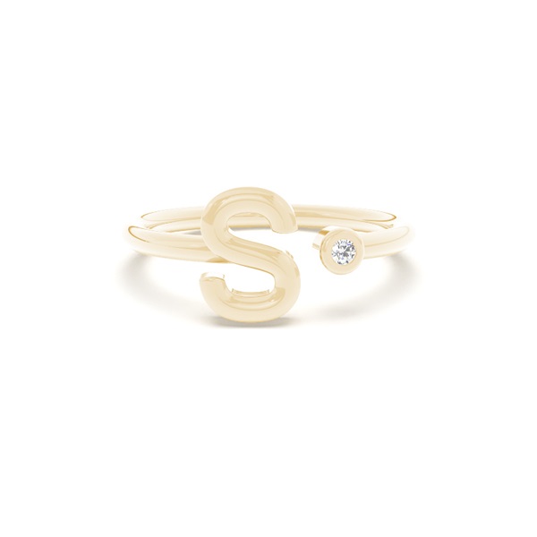 Initial Diamond Delicate Ring