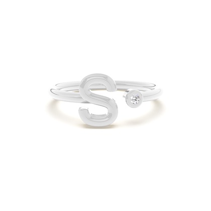 Initial Diamond Delicate Ring