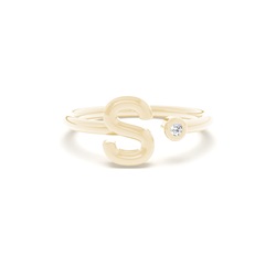 Initial Diamond Delicate Ring