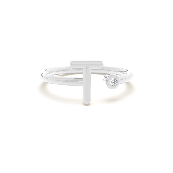 Initial Diamond Delicate Ring