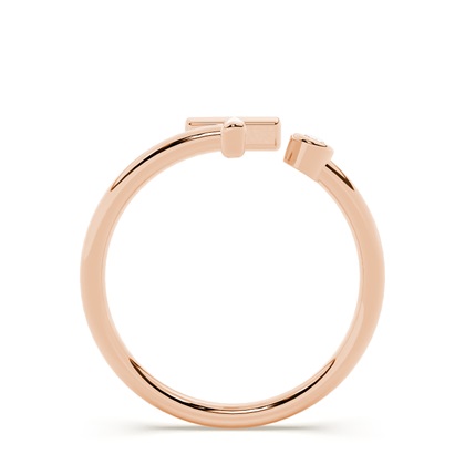 Rose Gold Initial Rings Diamond
