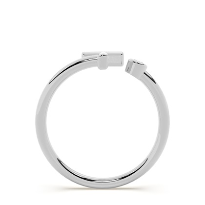 Silver Initial Rings Diamond