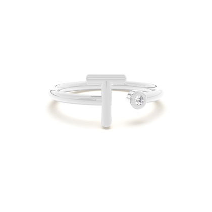 Platinum Initial Rings Diamond