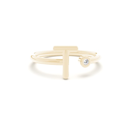 Initial Diamond Delicate Ring