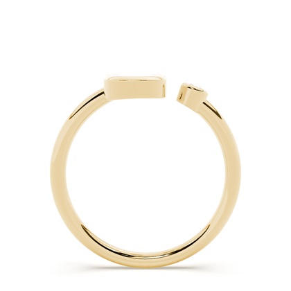 Yellow Gold Initial Rings Diamond