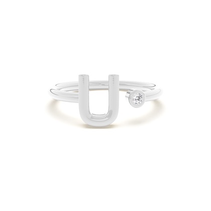 Platinum Initial Rings Diamond