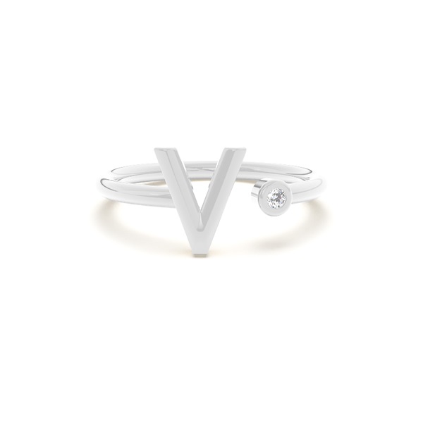 Initial Diamond Delicate Ring