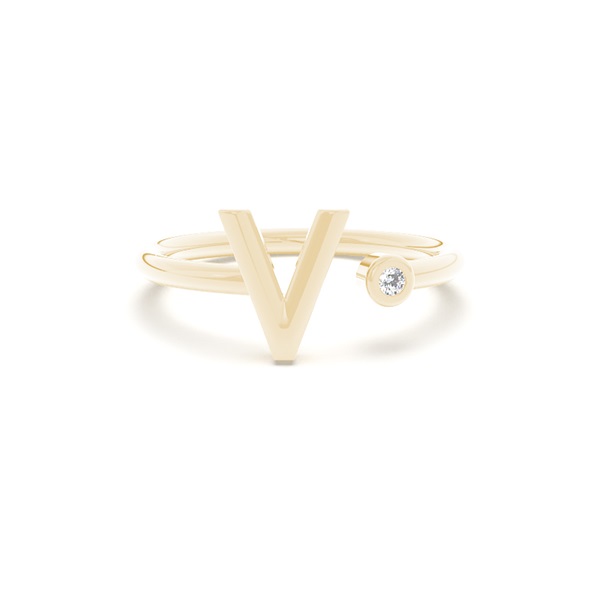 Initial Diamond Delicate Ring