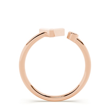 Rose Gold Initial Rings Diamond