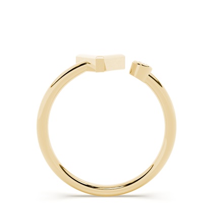 Yellow Gold Initial Rings Diamond