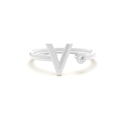 Initial Diamond Delicate Ring